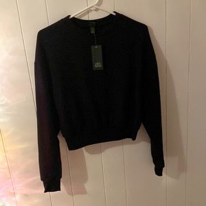 Never worn, Black cropped crew neck